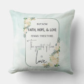 宗教的な結婚記念日の信仰 希望 愛 クッション (正面)