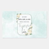 宗教的な結婚記念日の信仰 希望 愛 長方形シール (正面)