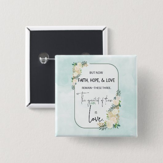 宗教的な結婚記念日信仰希望愛 缶バッジ (正面&裏面)