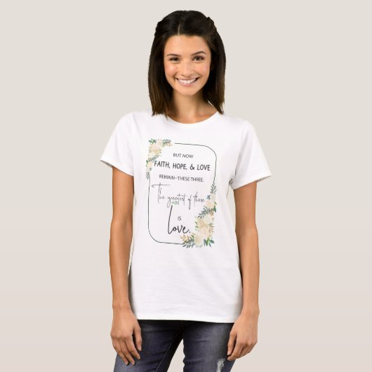 宗教的な結婚記念日信仰希望愛 Tシャツ (正面フル)