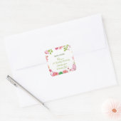 宗教的な結婚50周年記念の花 スクエアシール (封筒)