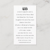 宗教的な聖なるハートの祈りの言葉死者の魂Pl プレイスカード (裏面)