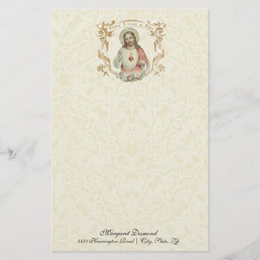 宗教的な聖なるハートイエスヴィンテージカトリック (正面)