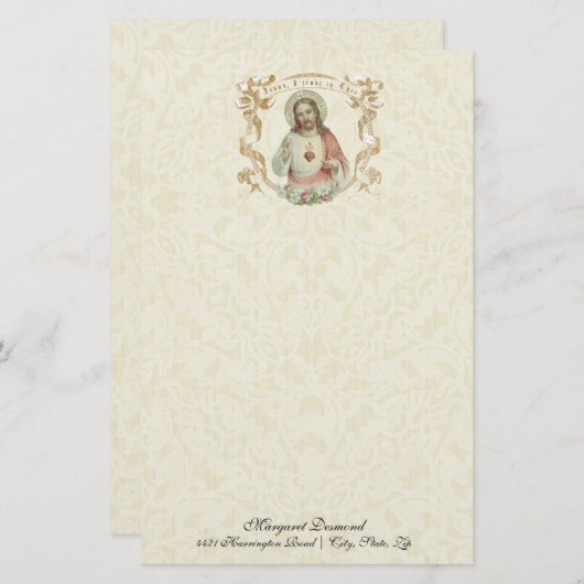 宗教的な聖なるハートイエスヴィンテージカトリック (正面/裏面)