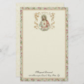 宗教的な聖なるハートイエスヴィンテージバラ (正面/裏面)