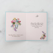 宗教的な聖なるハートイエス祈りの言葉ヴィンテージフローラ カード (内部)