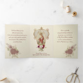 宗教的な聖なるハートイエス祈りの言葉ヴィンテージ 三つ折りカード (内部)