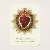 宗教的な聖なるハートイエス葬儀祈りの言葉カード (正面)