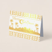 宗教的な聖なる夜エルサレムのクリスマス出生 箔カード (正面)