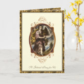 宗教的な聖ガブリエルアーチャンエルカトリック祈りの言葉 カード (黄色い花)