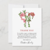 宗教的な聖クロスピンクフローラの向上 サンキューカード (正面)