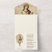 宗教的な聖セシリア ヴィンテージ ミュージシャン  全てに オールインワン招待状 (内側)