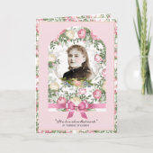 宗教的な聖テリーズヴィンテージピンクローズ祈りの言葉 カード (正面)