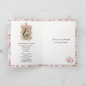 宗教的な聖テリーズヴィンテージピンクローズ祈りの言葉 カード (内部)