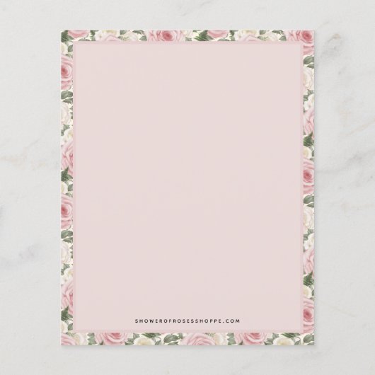 宗教的な聖テリーズ引用文ピンクローズヴィンテージ (裏面)