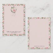 宗教的な聖テリーズ引用文ピンクローズヴィンテージ ノートカード (正面/裏面)