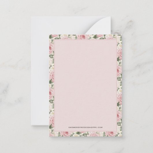 宗教的な聖テリーズ引用文ピンクローズヴィンテージ ノートカード (裏面)