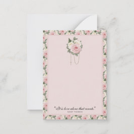 宗教的な聖テリーズ引用文ピンクローズヴィンテージ ノートカード