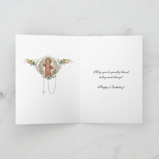 宗教的な聖テレーズ カトリック修道女 花 カード (内部)