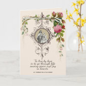 宗教的な聖テレーズ バレンタイン フローラル ビンテージ カード (黄色い花)