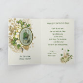 宗教的な聖パトリックスデイ祈りの言葉シャームロックホリド シーズンカード (内部)