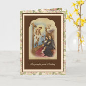 宗教的な聖ペレグリンがん治癒祈りの言葉 カード (黄色い花)