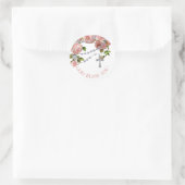 宗教的な聖ロザリーピンクローゼスフローラクロスクラス ラウンドシール (バッグ)