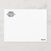 宗教的な聖家族 エレガント ブルー 花柄 感謝 ポストカード (裏面)