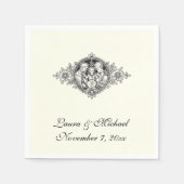 宗教的な聖家族 カトリックのウェディング ヴィンテージ スタンダードカクテルナプキン (正面)