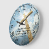 宗教的な聖書の引用文詩のペルソナブル時計 ラージ壁時計 (傾斜)
