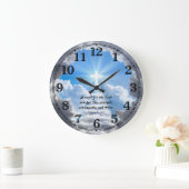 宗教的な聖書の引用文詩のペルソナブル時計 ラージ壁時計 (ホーム)