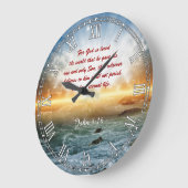 宗教的な聖書の引用文詩のペルソナブル時計 ラージ壁時計 (傾斜)