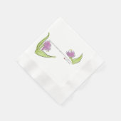 宗教的な聖書の聖句と花 縁ありカクテルナプキン (角)