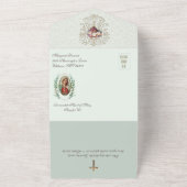 宗教的な聖母マリアの花のヴィンテージ誕生日 オールインワン招待状 (外側)