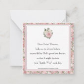 宗教的な聖Thereseカトリックの修道女フローラカード ノートカード (裏面)