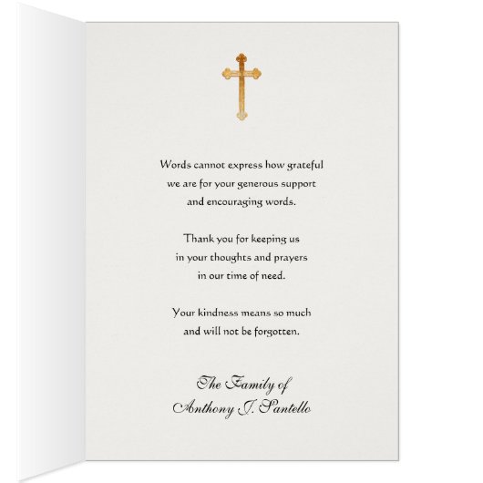 宗教的な葬儀悔やみや弔慰ヴァージンメアリーサンキュー (内側 (右))