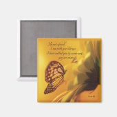 宗教的な蝶を恐れないデイジー マグネット (正面/裏面)