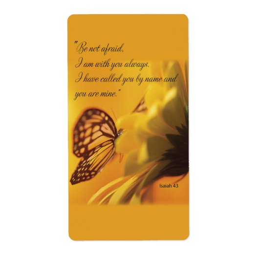 宗教的な蝶を恐れないデイジー ラベル (正面)