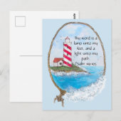 宗教的な詩篇ライトハウス海 ポストカード (正面/裏面)