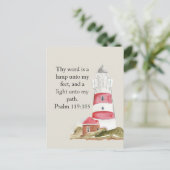 宗教的な詩編レッドライトハウスビーチ ポストカード (スタンド正面)