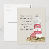 宗教的な詩編レッドライトハウスビーチ ポストカード (正面/裏面)