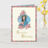 宗教的な誕生日 カトリック ローズ 聖母マリア カード (黄色い花)