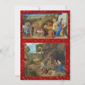 宗教的な赤い金ゴールド星写真クリスマス シーズンカード (裏面)