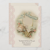 宗教的な赤ちゃんシャワーありがとうヴィンテージ サンキューカード (正面/裏面)