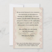 宗教的な赤ちゃんシャワーありがとうヴィンテージ サンキューカード (裏面)