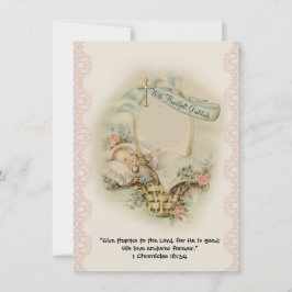 宗教的な赤ちゃんシャワーありがとうヴィンテージ サンキューカード