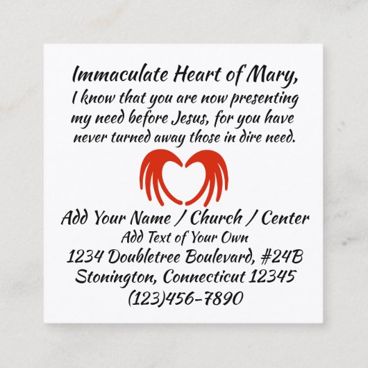 宗教的な配布資料または名刺 スクエア名刺 (裏面)