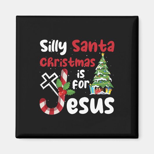 宗教的な間抜けクリスマスサンタクリスマスはJのために マグネット (正面)