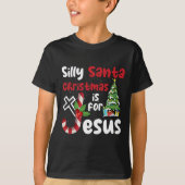 宗教的な間抜けクリスマスサンタクリスマスはJのために Tシャツ (正面)