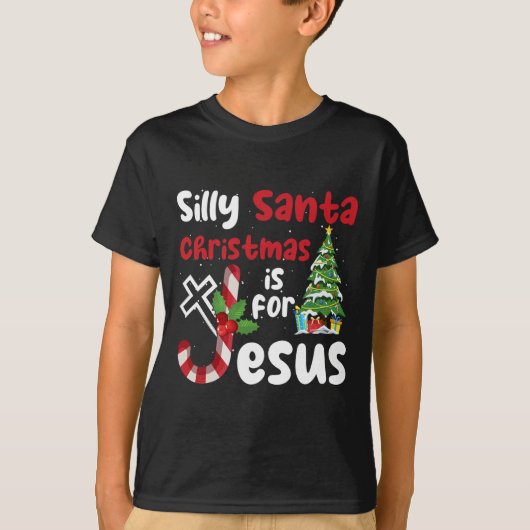 宗教的な間抜けクリスマスサンタクリスマスはJのために Tシャツ (正面)